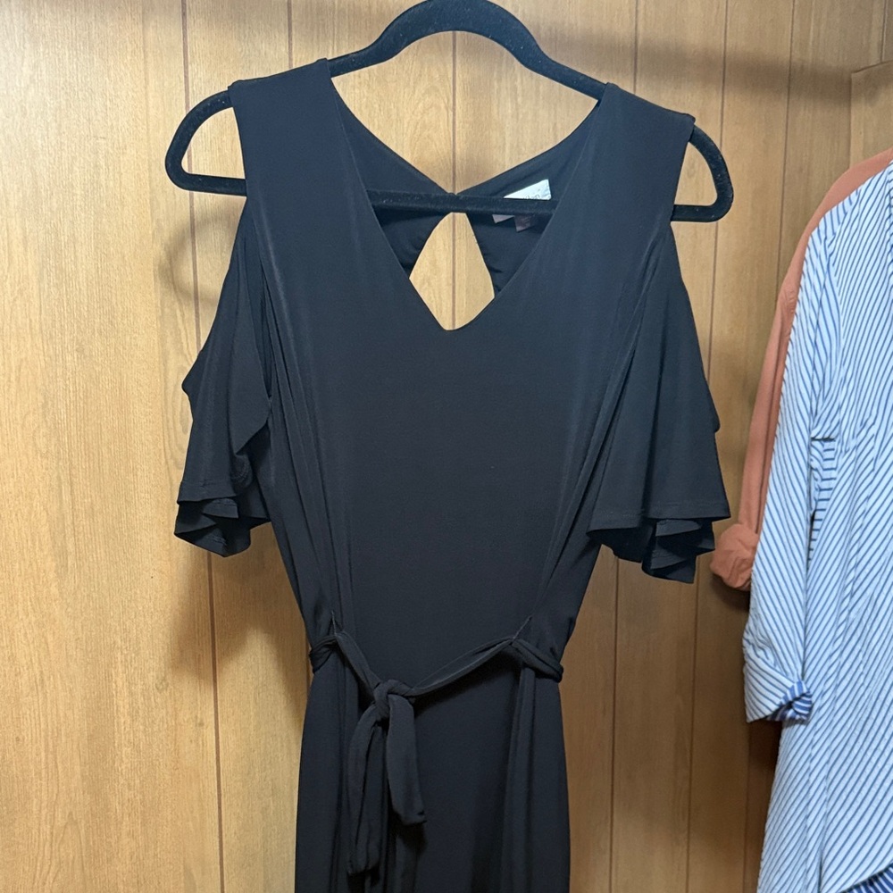 Calvin Klein Black Mini Dress with Tie Waist